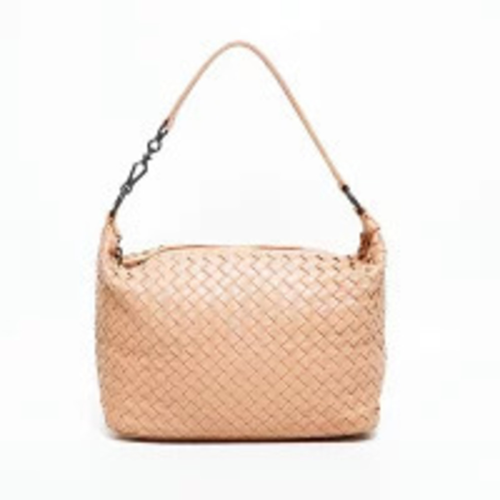 Bottega Veneta Intrecciato Shoulder Bag Beige Cream